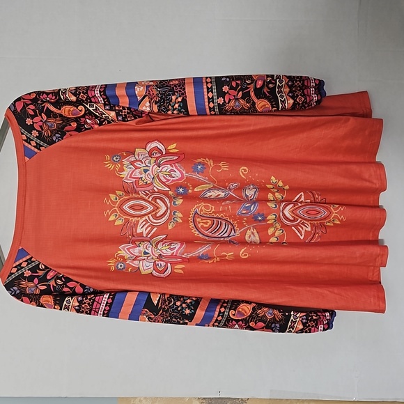 Floral and geometric pattern tunic top 3XL - Picture 5 of 6